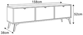 TV STOLÍK FONDY JEDLIČKA SCANDI + EUKALYPTUS 158 cm