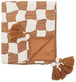 Bloomingville Bavlnený prehoz Chola Brown 130 × 150 cm