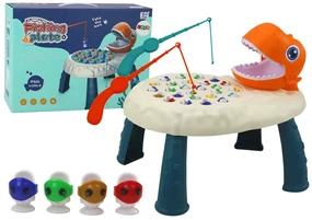 LEAN TOYS Rybolov stôl- arkádová hra Oranžový dinosaurus
