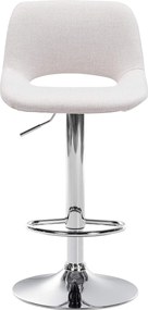 Barová stolička Camden - látka, chróm rám - Krémová