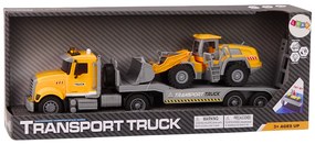 LEAN TOYS Nákladné auto s bagrom Lora, svetlá, zvuky - žltá
