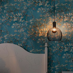 Dizajnové okrúhle závesné svietidlo čierne 30 cm - Dos