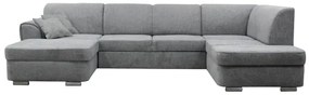 Rozkladacia rohová sedacia súprava s úložným priestorom do U SERPA pravá sivá