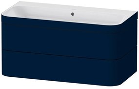 DURAVIT Happy D.2 Plus c-bonded závesná skrinka s nábytkovým umývadlom bez otvoru, 2 zásuvky, 975 x 490 x 480 mm, nočná modrá matná lakovaná, HP4638N9898