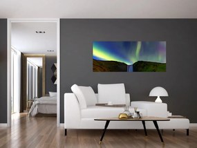 Obraz - Polárna žiara na Islande (120x50 cm)
