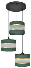 Helam Luster na lanku HELEN 3xE27/15W/230V zelená/zlatá HE1554