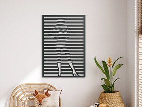 drevko Minimalistický obraz Silueta ženy Rozmer obrazu: 44,5 x 30,5 cm, Farba dekorácie: Čierna