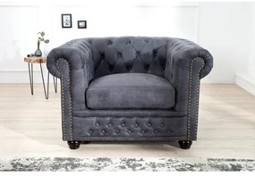 Kreslo 37389 Chesterfield Antik šedá  - Komfort-nábytok