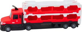 LEAN Toys Lora Odťahovka Závodná dráha 2 v 1 Svetlá Zvuky Značky Autíčka Červená