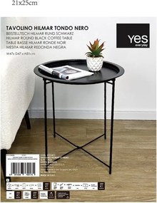 Kovový okrúhly odkladací stolík ø 47 cm Hilmar – Yes Everyday