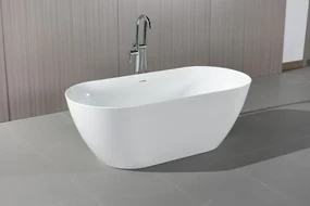Erga Kaia, voľne stojaca vaňa 170x75 cm + odtoková zátka, biela lesklá, ERG-Kaia-170075-WH-WH