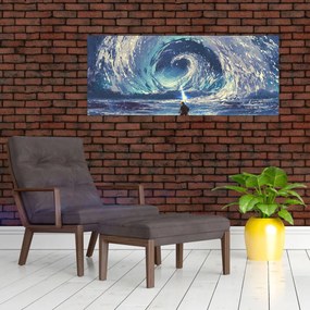 Obraz - Ilustrácia chlapca s kopijou (120x50 cm)