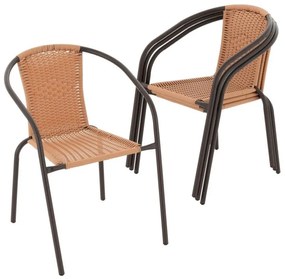 GARTHEN set 4 ks polyratanová bistro stolička, hnedá
