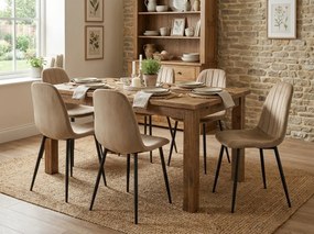 Jedálenská stolička PADVA VELVET s čiernymi nohami, hnedá
