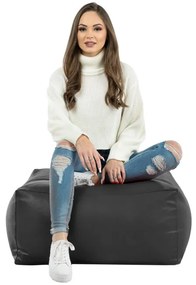 Taburetka čierna kocka ekokoža