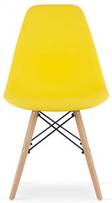 Set troch jedálenských stolička OSAKA žlté (hnedé nohy) (3ks)