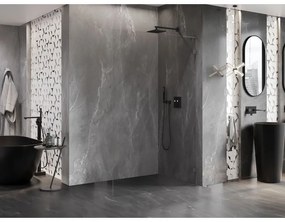 Mexen, Mexen Lunar L sprchová stena pravá 70 x 200 cm, priehľadná 8 mm, pištoľovo sivá kartáčovaná - 830L-070-000-66-00-P