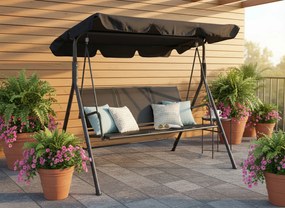 Garden Line ZÁHRADNÁ HOJDAČKA S TEXTILENE 170 x 110 x 153 cm ČIERNA