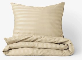 Goldea damaškové posteľné obliečky - zlaté prúžky so saténovým leskom 150 x 200 a 50 x 60 cm