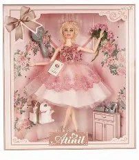 LEAN TOYS Bábika v plesových šatách, s doplnkami 28 cm - blond, ružová