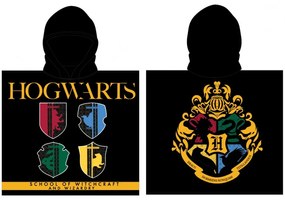 Detské plážové pončo - osuška s kapucňou Harry Potter - 55 x 110 cm