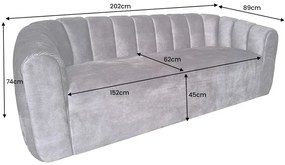 Pohovka BABYLON 200 cm velvet béžová