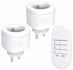 Solight DY08 Sada diaľkovo ovládaných zásuviek s ovládačom 3 ks, biela