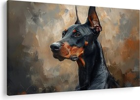 Obraz - Portrét Dobermana (90x60 cm)