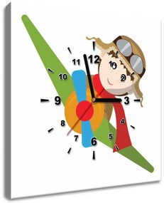 Gario Obraz s hodinami Malý pilot Rozmery: 40 x 40 cm