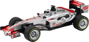 LEAN Toys Diaľkovo ovládané pretekárske auto RC s volantom, svetlami a zvukmi, mierka 1:12, strieborné