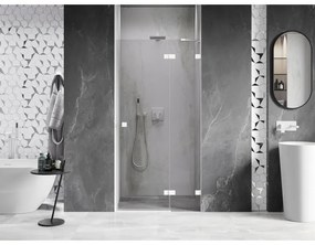 Mexen, Mexen Lunar pravé otočné sprchové dvere 95 cm, transparentné, biele - 834-095-000-20-00-P