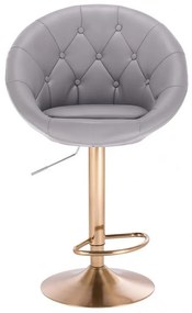LuxuryForm Barová stolička VERA na zlatom tanieri - šedá
