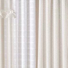Moderná krémová záclona Marisa so striebornými priechodkami 140 x 280 cm