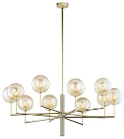 Jupiter 1977 - Luster na tyči FEME 10xG9/10W/230V zlatá/béžová