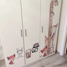 Lesné zvieratká - nálepka meter na stenu pre deti