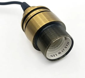Luster na lanku HECTOR 1xE27/15W/230V biela/mosadz pr. 25 cm