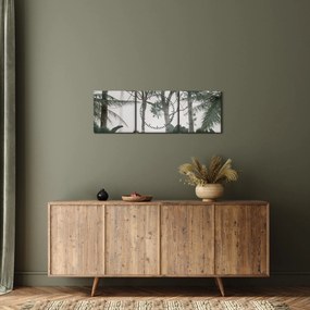 Obraz - Jungle v rannej hmle (s hodinami) (90x30 cm)