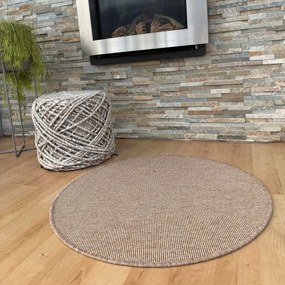 Vopi, Kusový koberec Nature NEW prírodný kruh, 160x160 (priemer) kruh, oranžová, kuchyňa