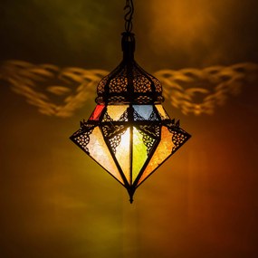 Orientálna závesná lampa Jawhara farebná