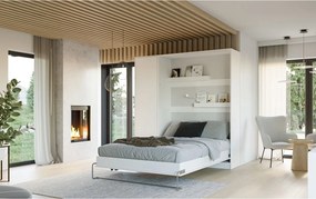 Moderný polohovateľný nábytok 160x200 vertikálny - matná biela