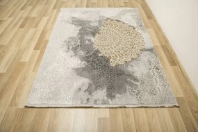 Koberec Galeria GL080G Rozeta sivý / zlatý