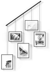 Čierne kovové rámčeky na stenu v súprave 5 ks 79x43 cm Exhibit – Umbra