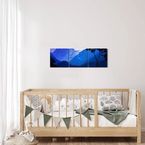 Obraz - Nočné nebo v Nepále (s hodinami) (90x30 cm)