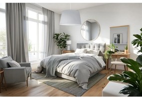 Závesné svietidlo Gaja, 1x svetlosivé textilné tienidlo, (fi 44cm), w