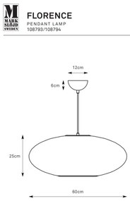 Markslöjd 108793 - Luster na lanku FORENCE 1xE27/40W/230V pr. 60 cm čierna