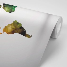 Samolepiaca tapeta pestrofarebná mapa sveta tvorená polygónmi