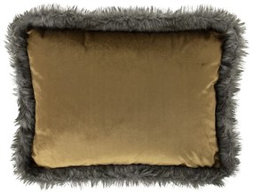 Měděný sametový polštář lemovaný kožešinou Copp - 45 * 35 * 10cm