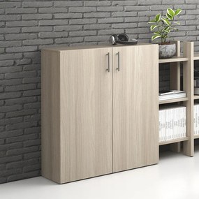 Kancelárska skriňa nízka SOLID, 800 x 400 x 1080 mm, dub prírodný
