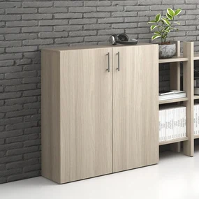 Kancelárska skriňa nízka SOLID, 800 x 400 x 1080 mm, dub prírodný