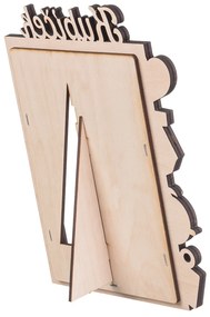 ČistéDrevo Drevený fotorámik s menom k narodeniu dieťaťa 13 x 18 cm